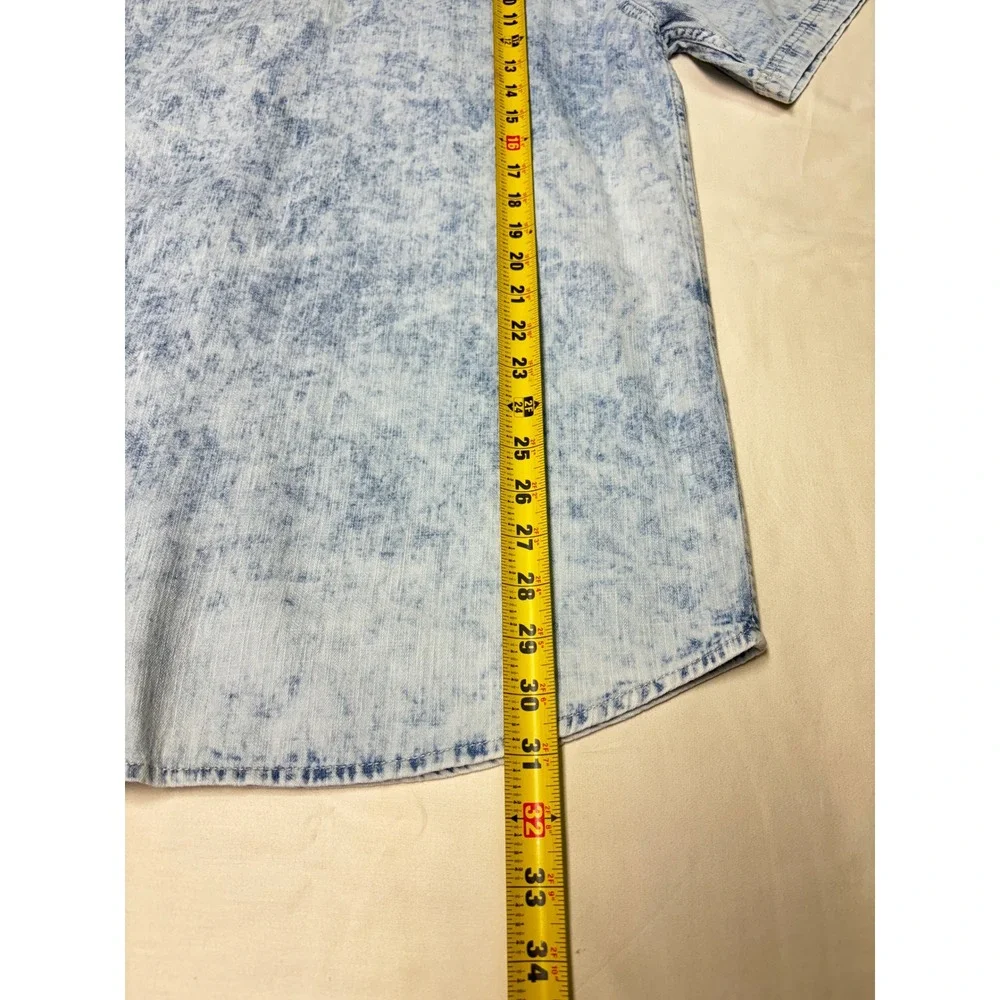 Vtg Y2k Levi's XL Acid Wash Denim Shirt Short Sleeve Button Up‎ Menswear